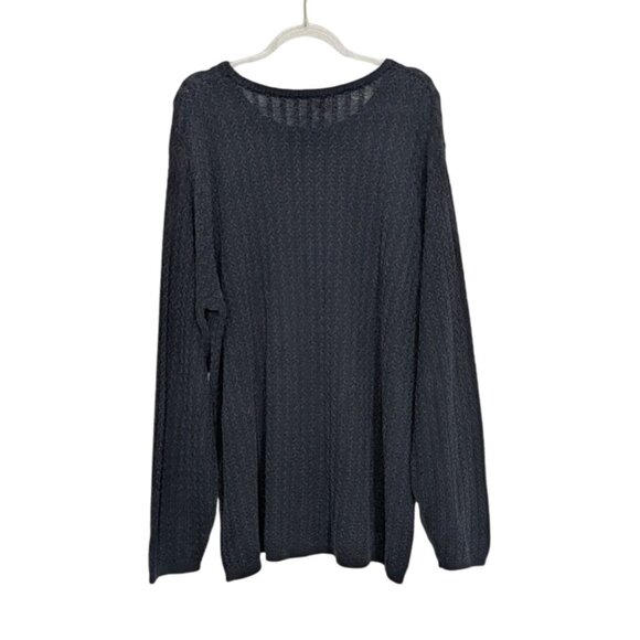 Talbots Textured Sweater Womens Size XL Blue Knit Made in Italy Long Sleeve - Picture 6 of 9